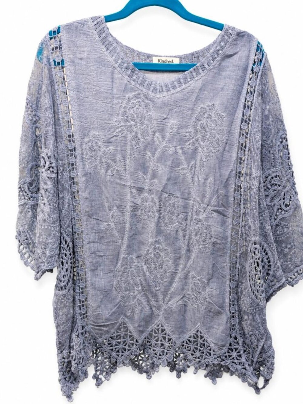 Anthropoligie Kindred Purple Crochet Lace Blouse